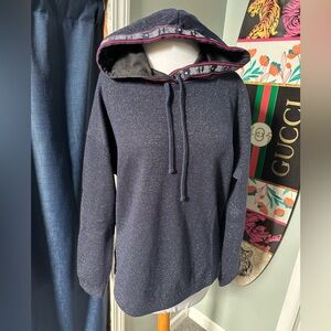 Juicy by Juicy Couture Black Sparkle Glitter Hoodie Loungewear Sporty Comfy